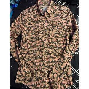 Roper Women's Longsleeve‎ Pearl Snap Western Shirt Rodeo Wear, Medium